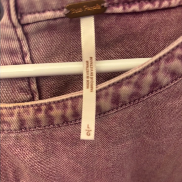 Free People Purple Denim Dress with Pockets size Large - Picture 5 of 5
